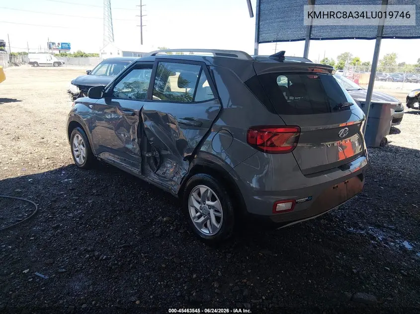 2020 Hyundai Venue Sel VIN: KMHRC8A34LU019746 Lot: 45463545