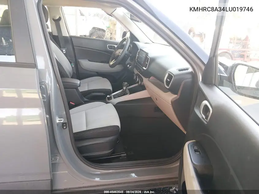 2020 Hyundai Venue Sel VIN: KMHRC8A34LU019746 Lot: 45463545