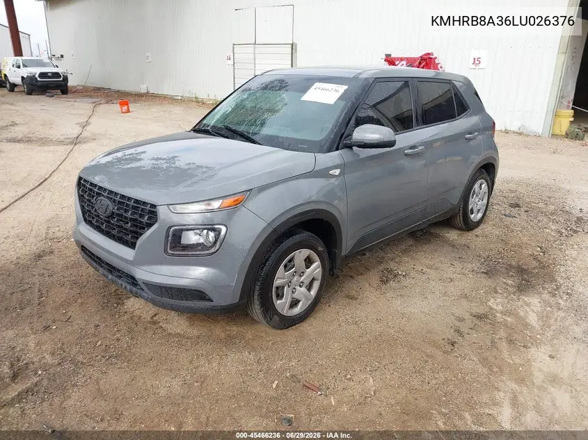 2020 Hyundai Venue Se VIN: KMHRB8A36LU026376 Lot: 45466236