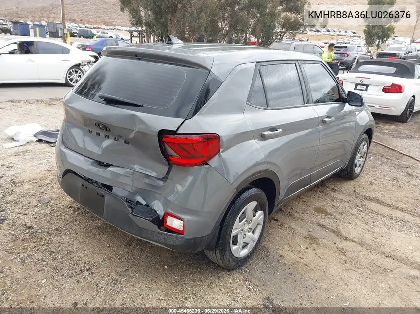 2020 Hyundai Venue Se VIN: KMHRB8A36LU026376 Lot: 45466236