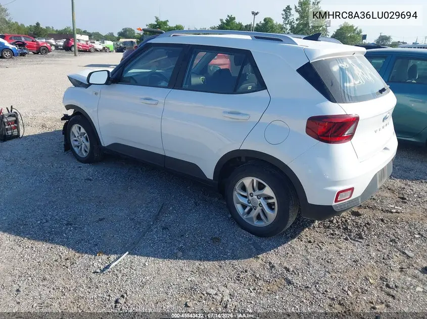 2020 Hyundai Venue Sel VIN: KMHRC8A36LU029694 Lot: 45543422