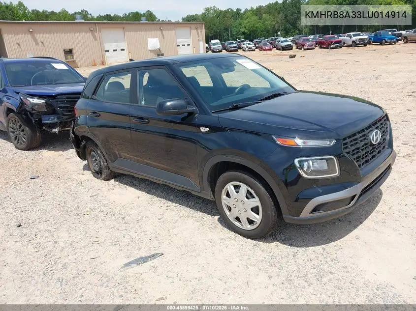 2020 Hyundai Venue Se VIN: KMHRB8A33LU014914 Lot: 45599425