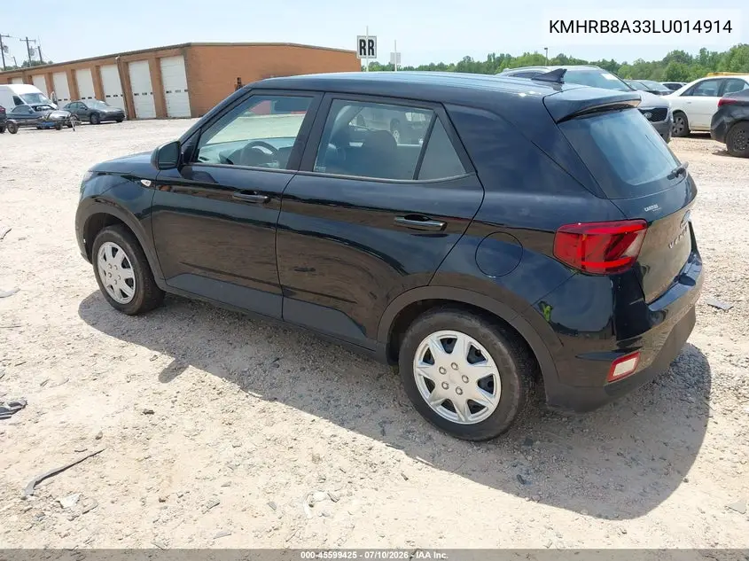 2020 Hyundai Venue Se VIN: KMHRB8A33LU014914 Lot: 45599425
