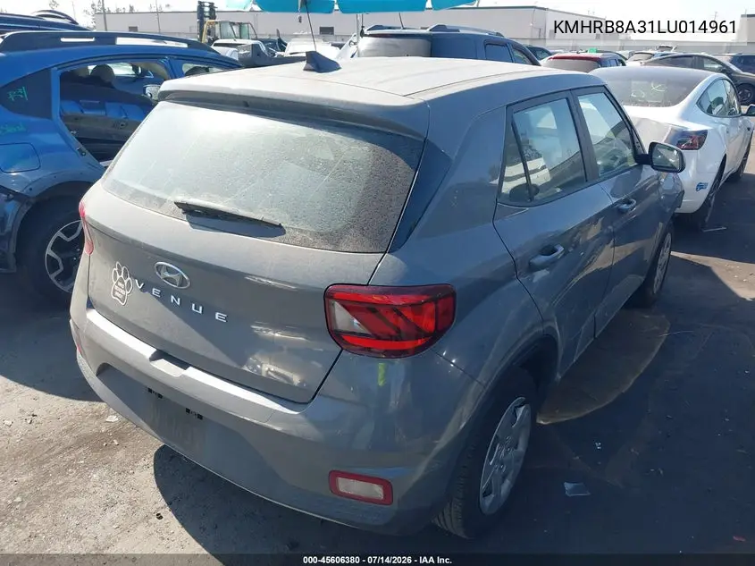 2020 Hyundai Venue Se VIN: KMHRB8A31LU014961 Lot: 45606380