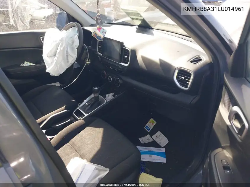 2020 Hyundai Venue Se VIN: KMHRB8A31LU014961 Lot: 45606380