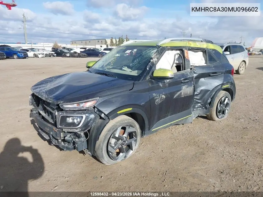 2021 Hyundai Venue Trend With Urban Edition Package With Grey-Lime Interior Colour Pack VIN: KMHRC8A30MU096602 Lot: 12598432