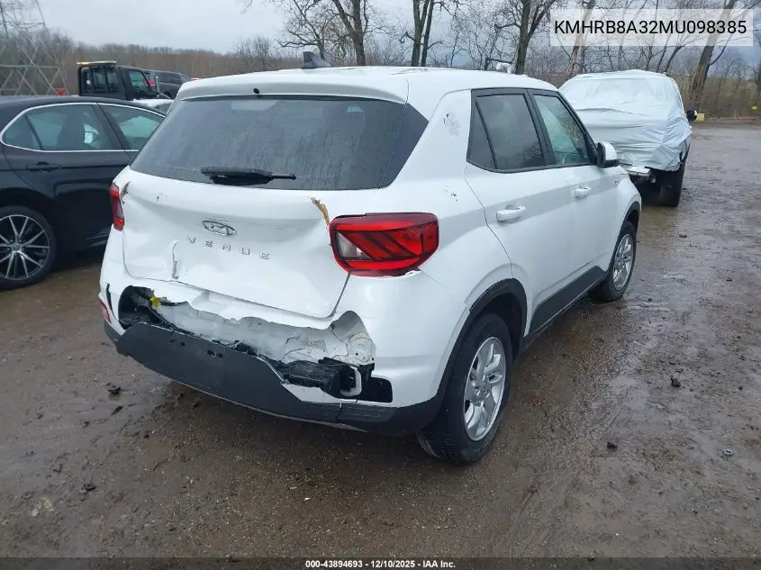 KMHRB8A32MU098385 2021 Hyundai Venue Se
