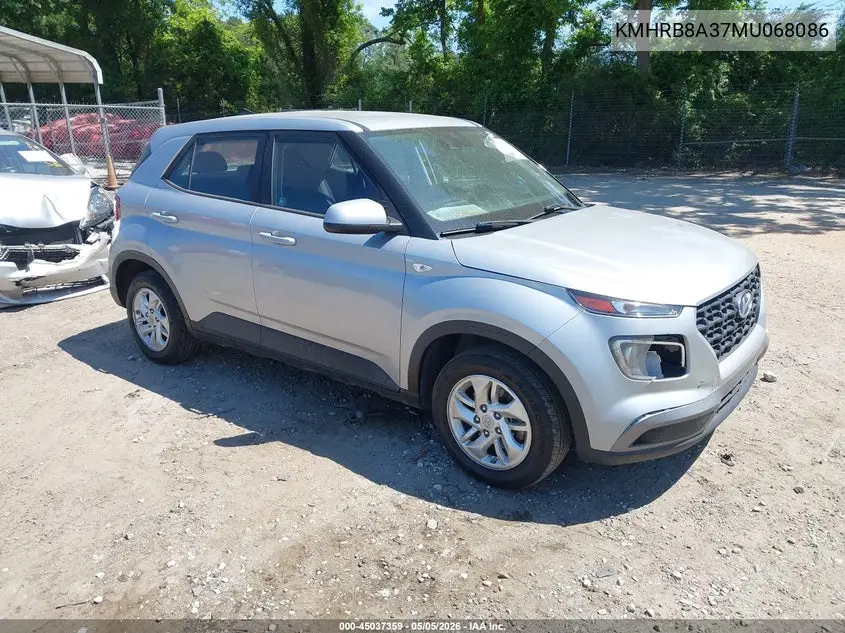 2021 Hyundai Venue Se VIN: KMHRB8A37MU068086 Lot: 45037359