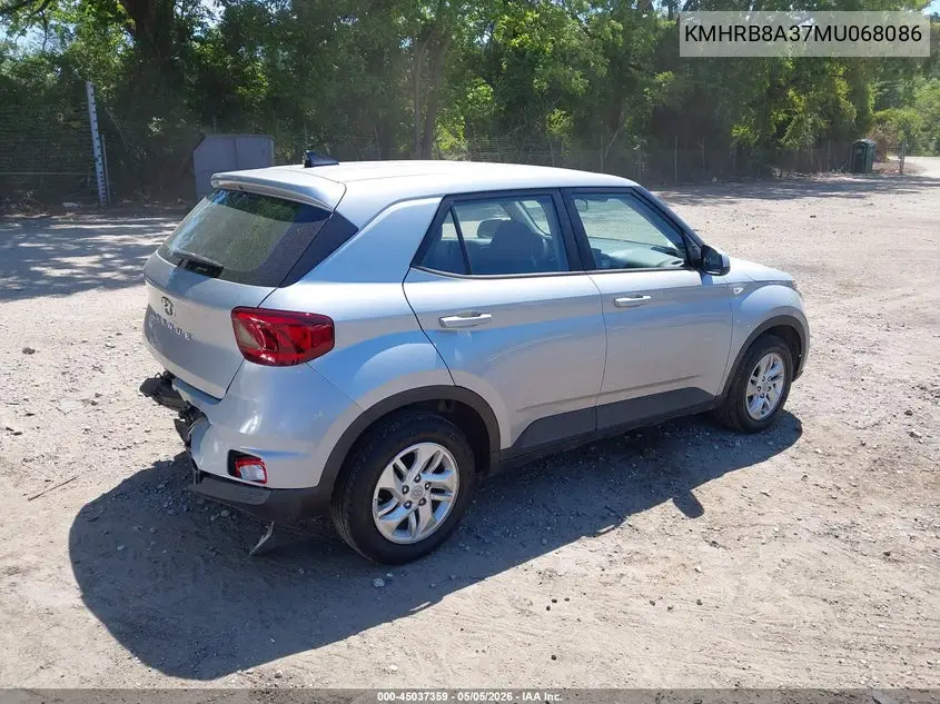 2021 Hyundai Venue Se VIN: KMHRB8A37MU068086 Lot: 45037359