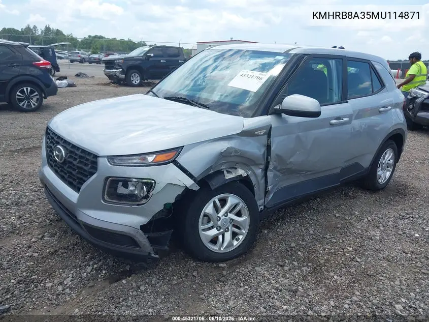2021 Hyundai Venue Se VIN: KMHRB8A35MU114871 Lot: 45321706