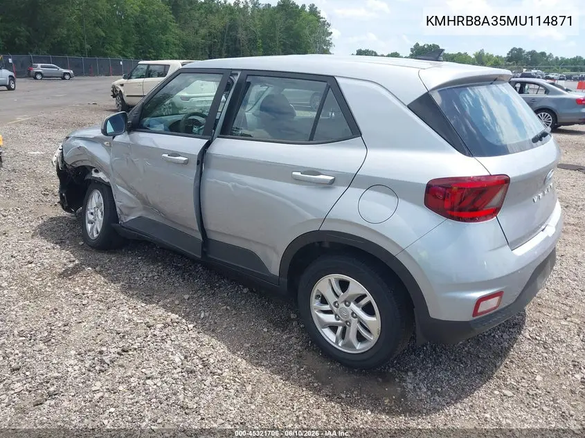 2021 Hyundai Venue Se VIN: KMHRB8A35MU114871 Lot: 45321706