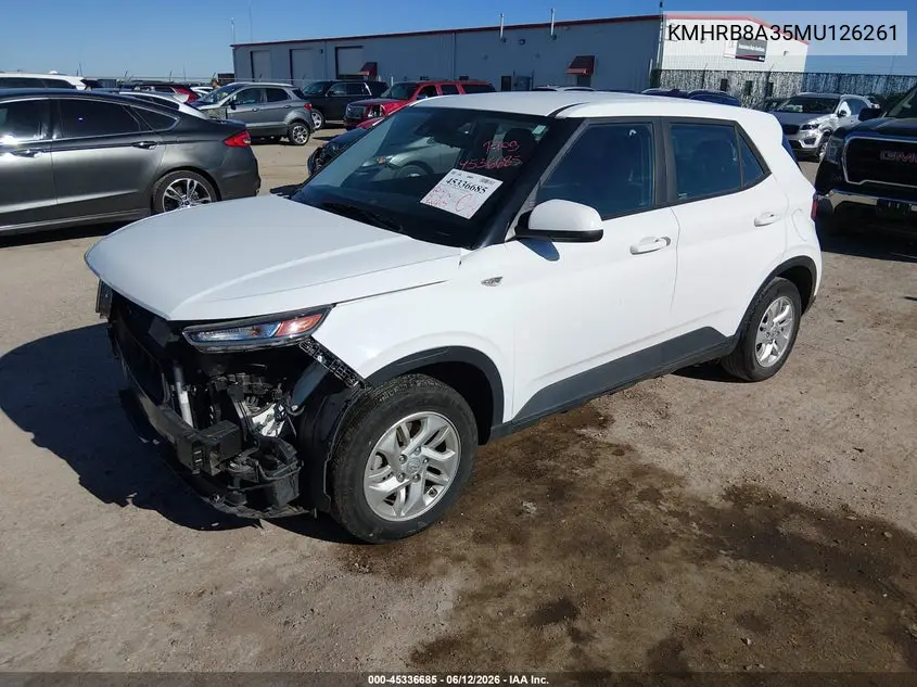 2021 Hyundai Venue Se VIN: KMHRB8A35MU126261 Lot: 45336685