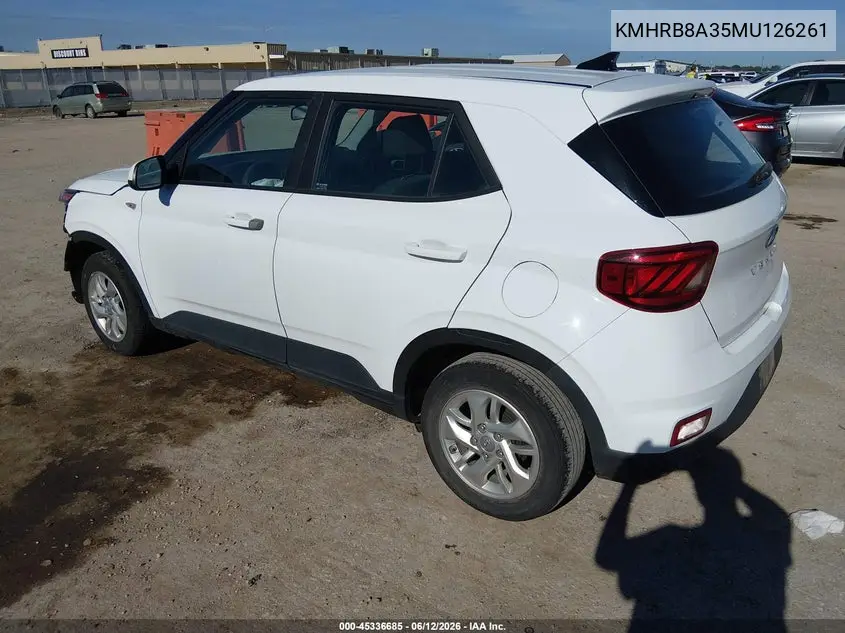 2021 Hyundai Venue Se VIN: KMHRB8A35MU126261 Lot: 45336685