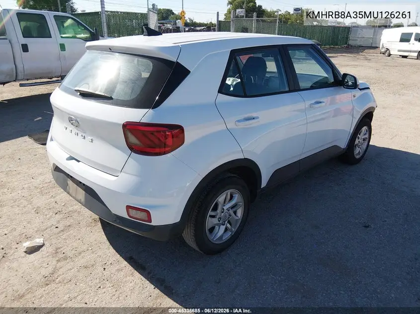 2021 Hyundai Venue Se VIN: KMHRB8A35MU126261 Lot: 45336685