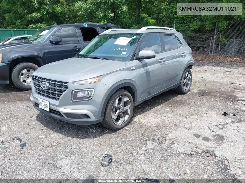 2021 Hyundai Venue Sel VIN: KMHRC8A32MU110211 Lot: 45344836