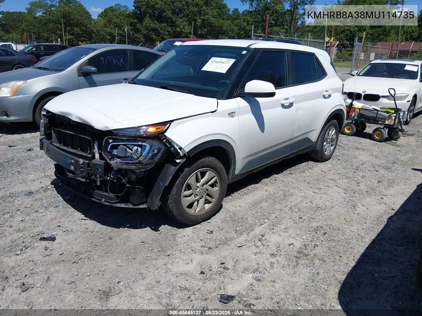 2021 Hyundai Venue Se VIN: KMHRB8A38MU114735 Lot: 45445127