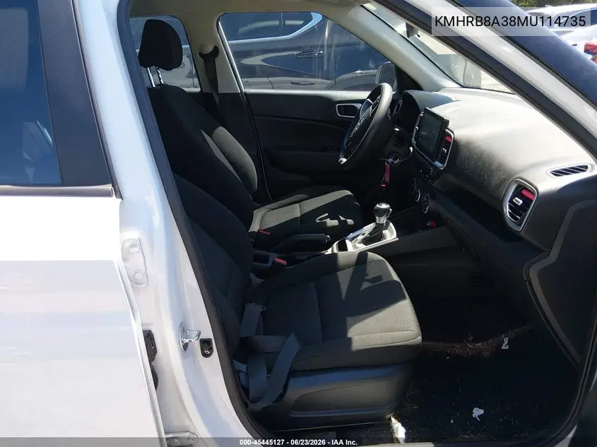 2021 Hyundai Venue Se VIN: KMHRB8A38MU114735 Lot: 45445127