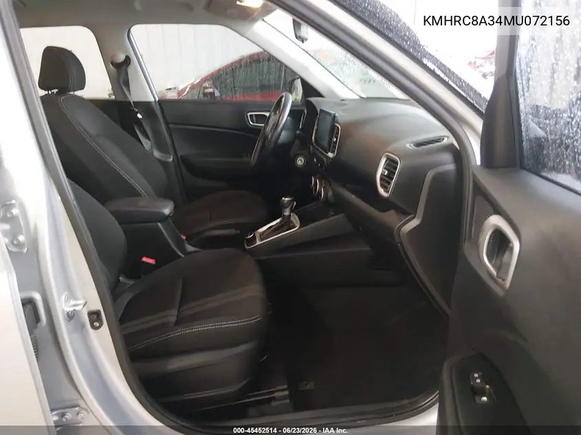 2021 Hyundai Venue Sel VIN: KMHRC8A34MU072156 Lot: 45452514