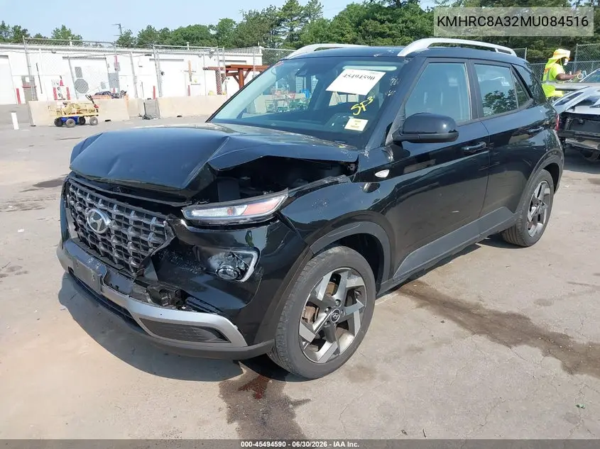 2021 Hyundai Venue Sel VIN: KMHRC8A32MU084516 Lot: 45494590