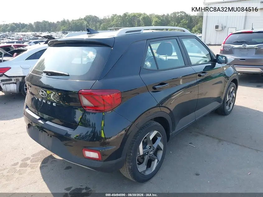 2021 Hyundai Venue Sel VIN: KMHRC8A32MU084516 Lot: 45494590