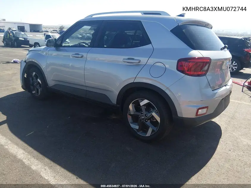2021 Hyundai Venue Sel VIN: KMHRC8A3XMU072744 Lot: 45534927