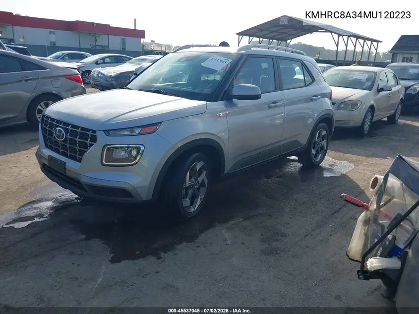 2021 Hyundai Venue Sel VIN: KMHRC8A34MU120223 Lot: 45537045