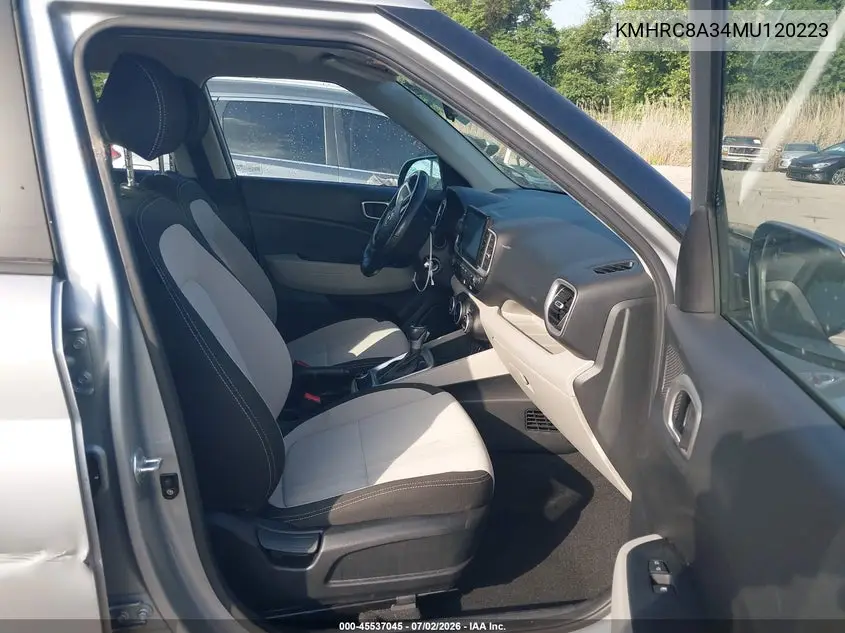 2021 Hyundai Venue Sel VIN: KMHRC8A34MU120223 Lot: 45537045