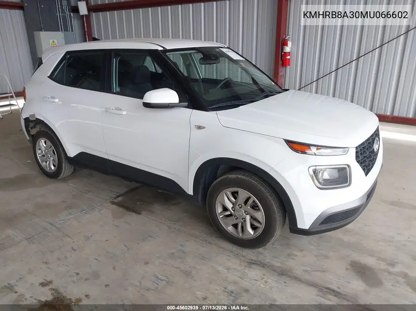 2021 Hyundai Venue Se VIN: KMHRB8A30MU066602 Lot: 45602939