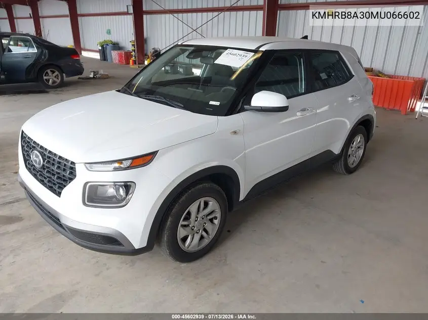 2021 Hyundai Venue Se VIN: KMHRB8A30MU066602 Lot: 45602939