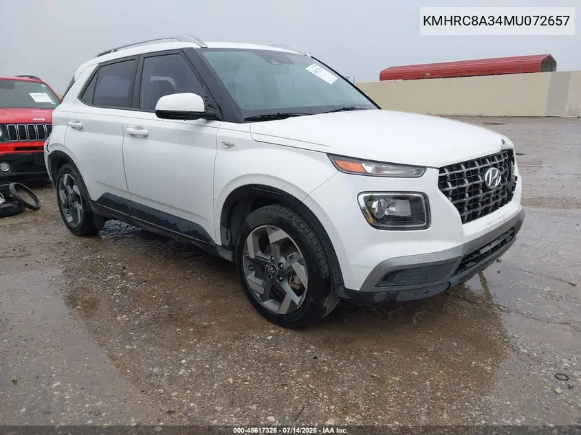 2021 Hyundai Venue Sel VIN: KMHRC8A34MU072657 Lot: 45617326