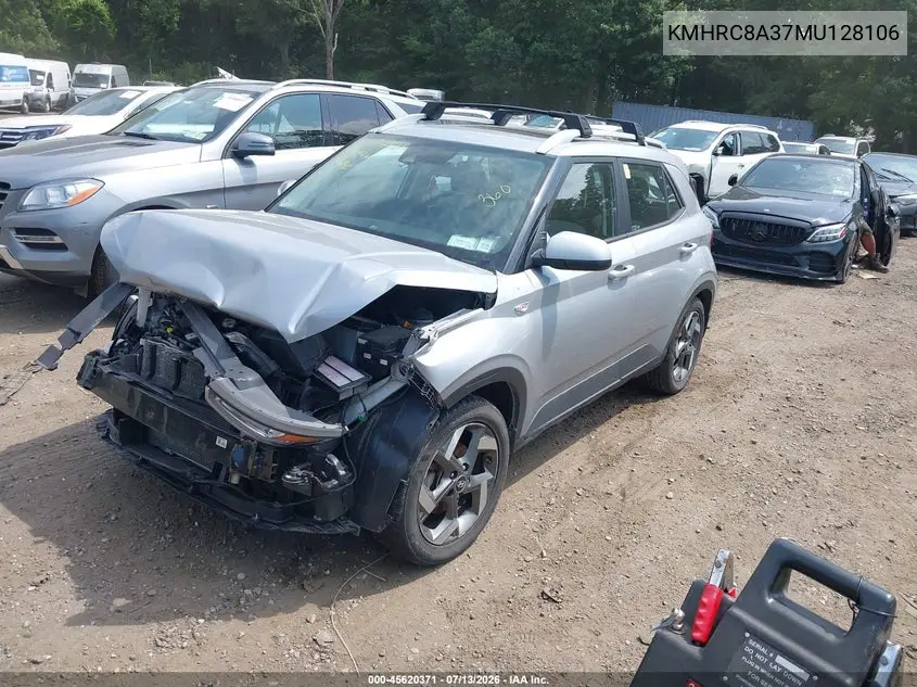 2021 Hyundai Venue Sel VIN: KMHRC8A37MU128106 Lot: 45620371