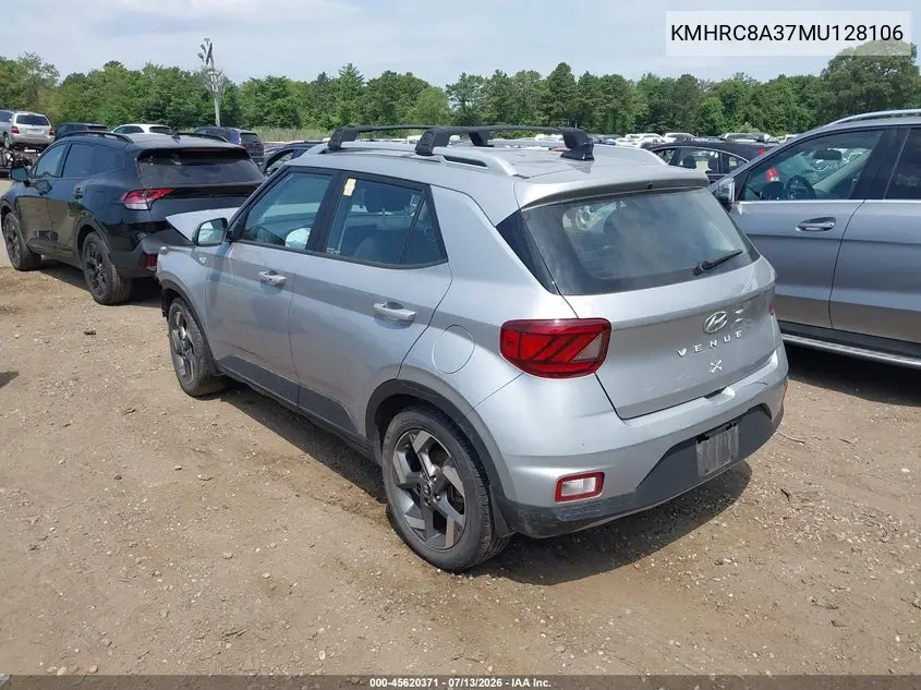 2021 Hyundai Venue Sel VIN: KMHRC8A37MU128106 Lot: 45620371