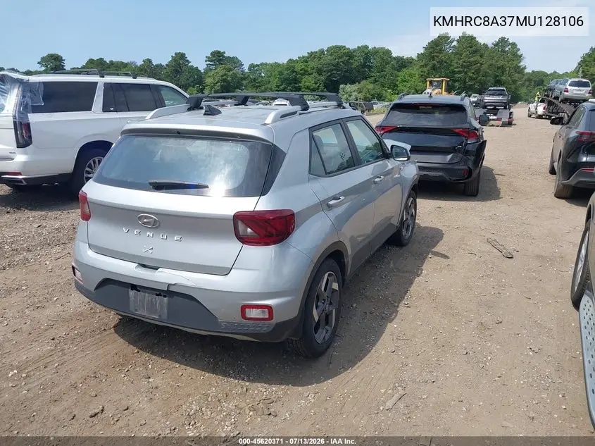 2021 Hyundai Venue Sel VIN: KMHRC8A37MU128106 Lot: 45620371