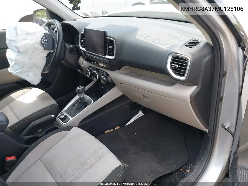 2021 Hyundai Venue Sel VIN: KMHRC8A37MU128106 Lot: 45620371