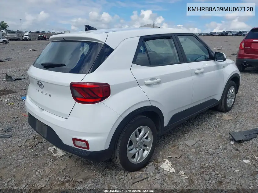 2021 Hyundai Venue Se VIN: KMHRB8A39MU067120 Lot: 45645307