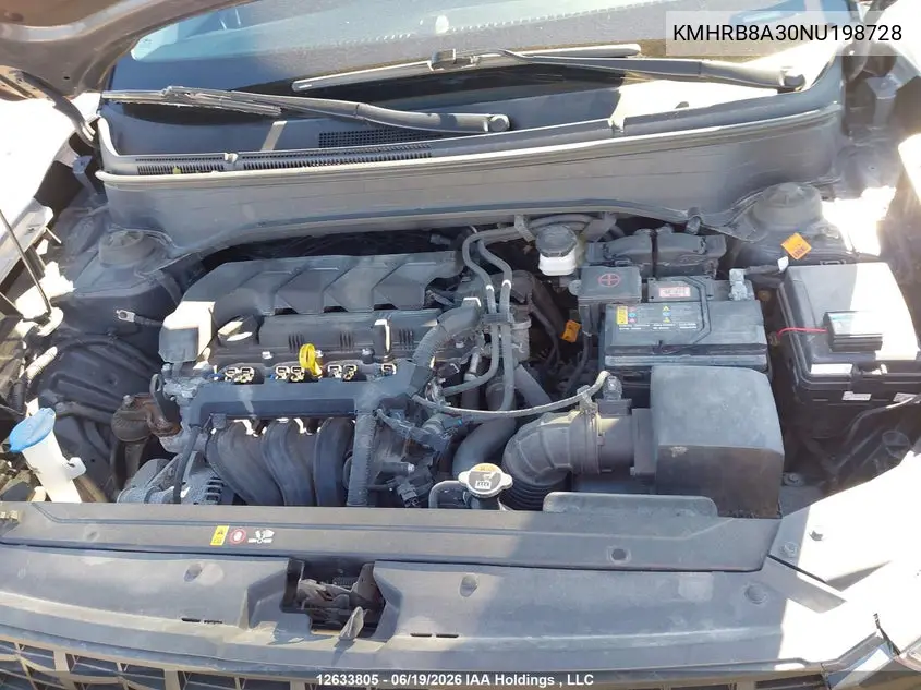 2022 Hyundai Venue VIN: KMHRB8A30NU198728 Lot: 12633805