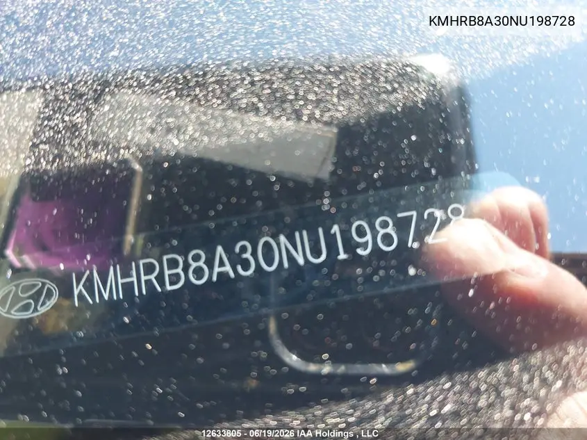2022 Hyundai Venue VIN: KMHRB8A30NU198728 Lot: 12633805