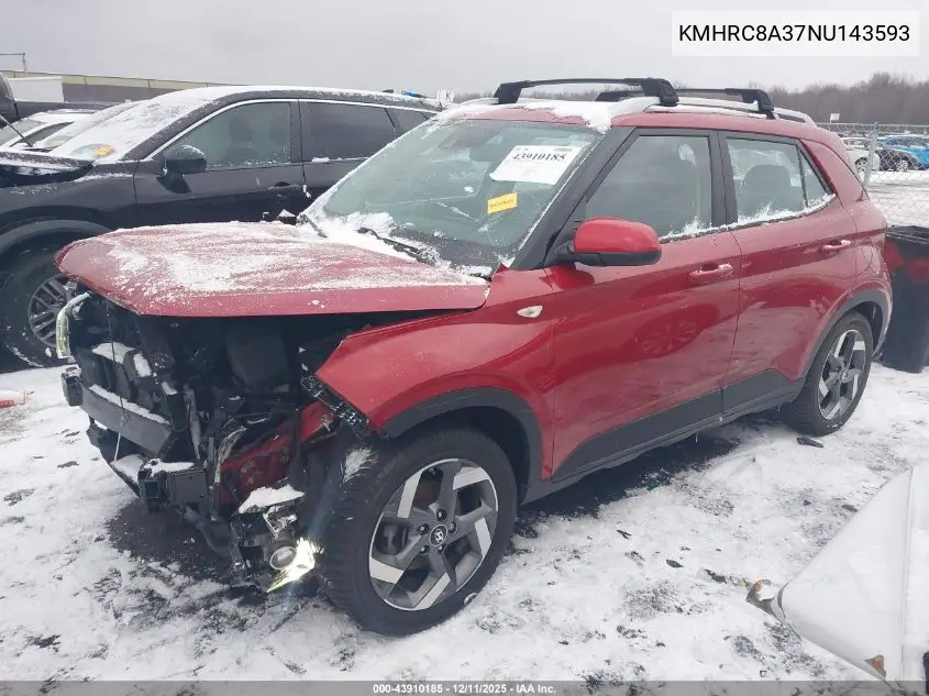 KMHRC8A37NU143593 2022 Hyundai Venue Limited