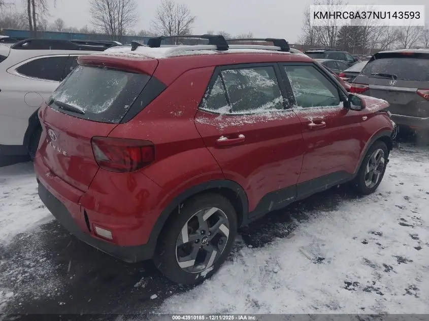 KMHRC8A37NU143593 2022 Hyundai Venue Limited