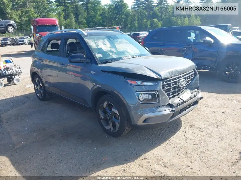 2022 Hyundai Venue Limited VIN: KMHRC8A32NU166005 Lot: 45391751