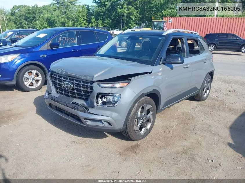 2022 Hyundai Venue Limited VIN: KMHRC8A32NU166005 Lot: 45391751
