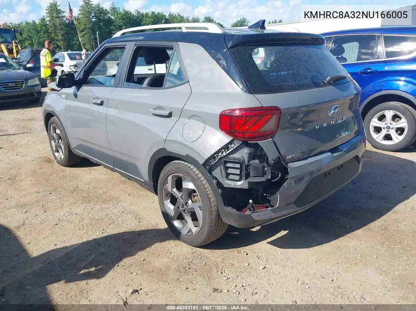 2022 Hyundai Venue Limited VIN: KMHRC8A32NU166005 Lot: 45391751