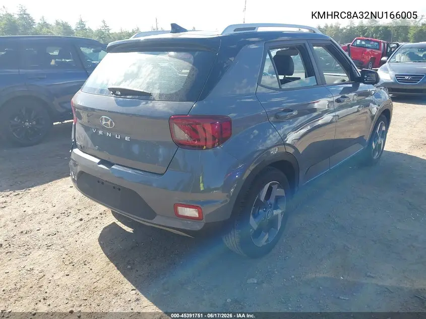 2022 Hyundai Venue Limited VIN: KMHRC8A32NU166005 Lot: 45391751