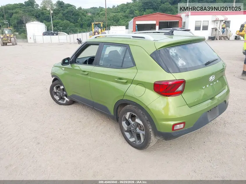 2022 Hyundai Venue Sel VIN: KMHRC8A39NU201025 Lot: 45463840