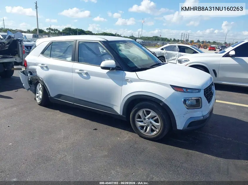 2022 Hyundai Venue Se VIN: KMHRB8A31NU160263 Lot: 45487393