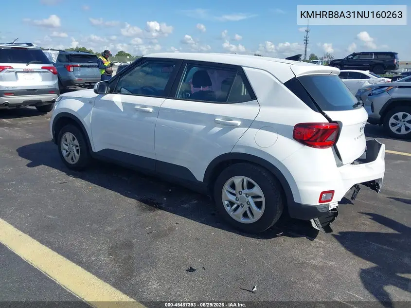 2022 Hyundai Venue Se VIN: KMHRB8A31NU160263 Lot: 45487393
