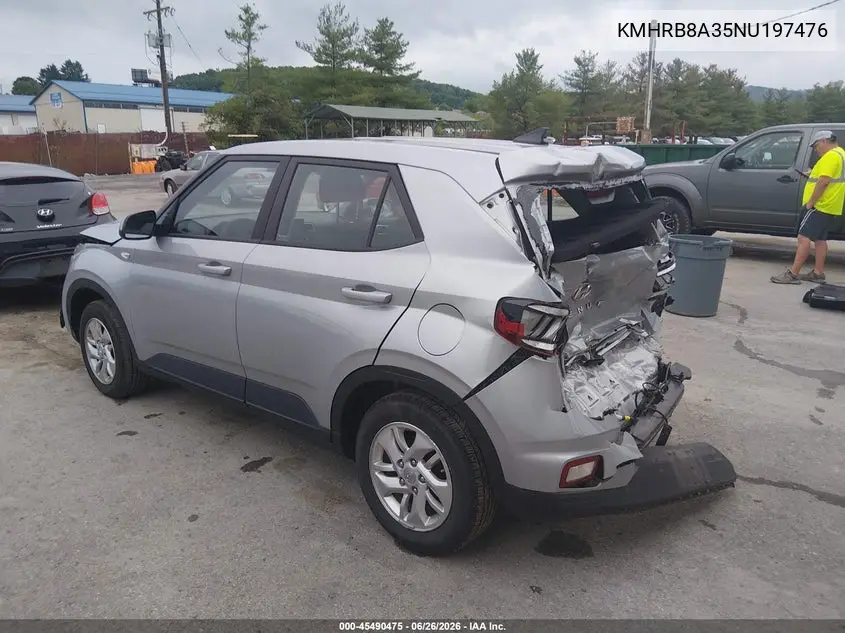 2022 Hyundai Venue Se VIN: KMHRB8A35NU197476 Lot: 45490475