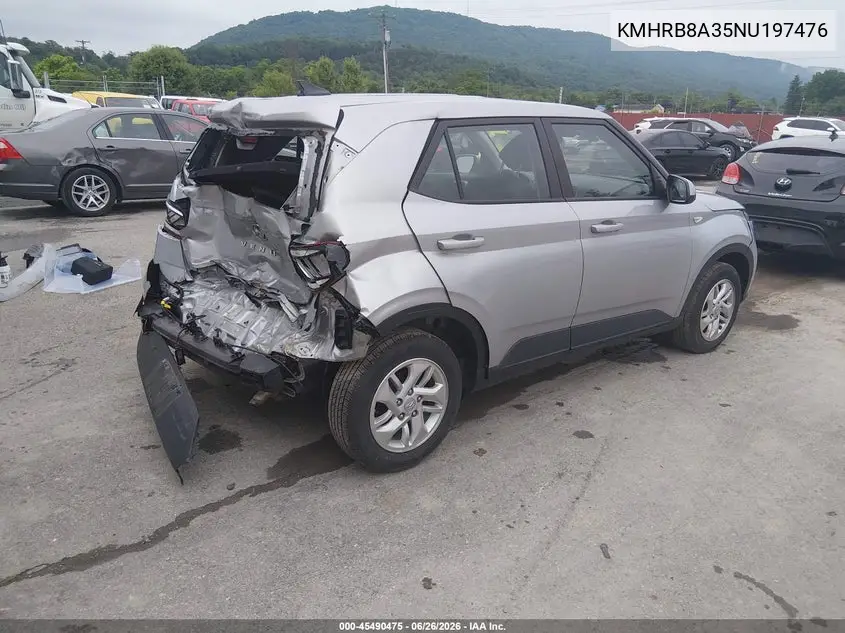 2022 Hyundai Venue Se VIN: KMHRB8A35NU197476 Lot: 45490475