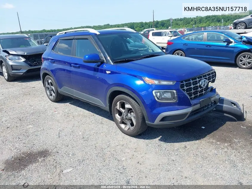 2022 Hyundai Venue Sel VIN: KMHRC8A35NU157718 Lot: 45491439