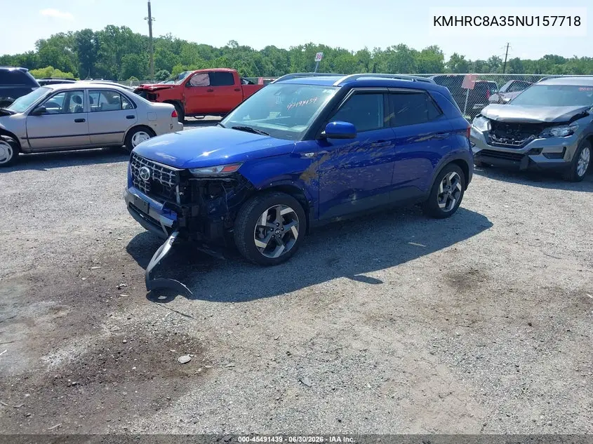 2022 Hyundai Venue Sel VIN: KMHRC8A35NU157718 Lot: 45491439